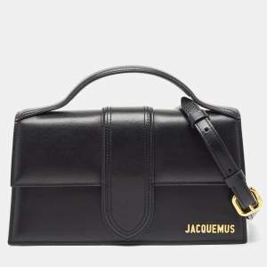 Jacquemus Black Leather Le Grand Bambino Top Handle Bag