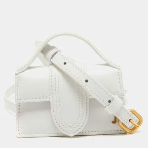 Jacquemus White Leather Mini Le Petit Bambino Crossbody Bag