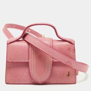 Jacquemus Pink Leather Mini Le Petit Bambino Crossbody Bag