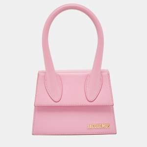Jacquemus Light Pink Leather Le Chiquito Moyen Top Handle Bag