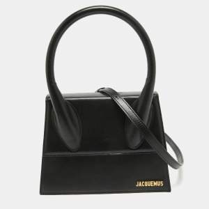 Jacquemus Black Leather Grand Le Chiquito Top Handle Bag