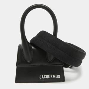Jacquemus Black Leather Mini Le Chiquito Top Handle Bag