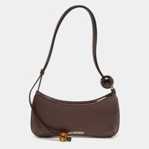 Jacquemus Brown Leather Le Bisou Perle Shoulder Bag