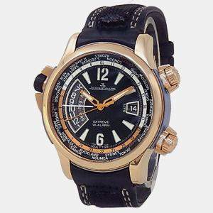 Pre Owned Jaeger-LeCoultre Master Compressor Q1772470 Automatic Black 18K Rose Gold Men’s Wristwatch 46 mm