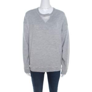 Jason Wu Grey Wool and Silk Oversized Sweatshirt XS 
