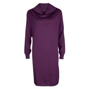 Jean Paul Gaultier Maille Femme Purple Turtle Neck Long Sleeve Sweater Dress M