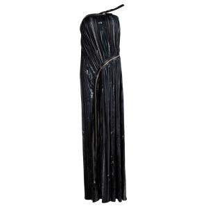 Jean Paul Gaultier Femme Multicolor Gathered Zip Detail Maxi Dress S