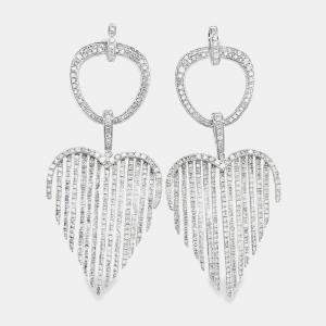 14K White Gold Heart Breaker Diamond Dangle Earring (4.30ctw)