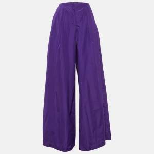Jil Sander Purple Taffeta Palazzo Trousers S