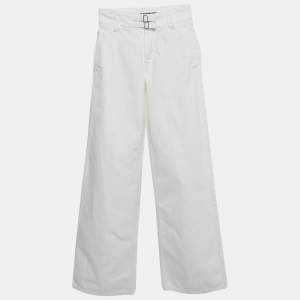 Jil Sander White Denim Straight Leg High Rise Jeans S Waist 26"