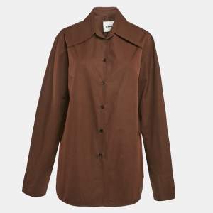 Jil Sander Brown Cotton Oversized Shirt S