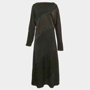 Jil Sander Black Crepe Long Dress M