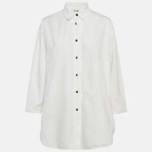 Jil Sander White Cotton Button Front Oversized Shirt S
