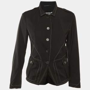 مملوكة مسبقًا Jil Sander Black Cotton Button Front Lightweight Jacket S/M