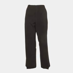Pre Owned Jil Sander Black Wool Flared Formal Trousers M