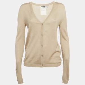 Pre Owned Jil Sander Beige Knitted Cardigan M