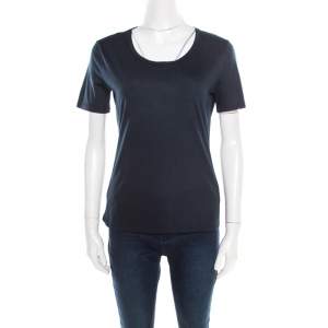 Jil Sander Navy Blue Cotton Crew Neck T -Shirt XL