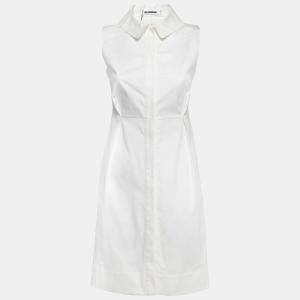Jil Sander White Sleeveless Button Front Dress S