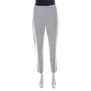 Jil Sander Grey Wool Blend Felt Tapered Trousers M 