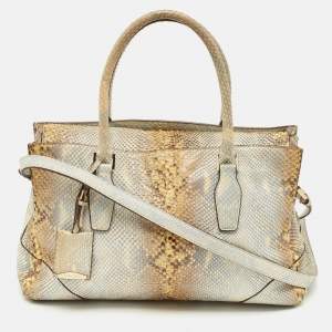 Jil Sander Grey Python Leather Flap Tote