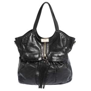 Jimmy Choo for H&M Black Leather Tassel Zip Tote