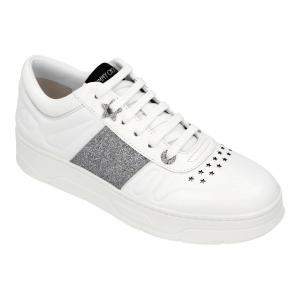 Pre Owned Jimmy Choo White/Silver Hawaii/F Sneakers Size EU 36