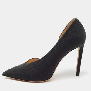 Pre Owned Jimmy Choo Black Glitter Sophia D'orsay Pumps Size 35