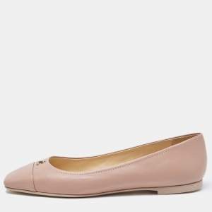 Pre Owned Jimmy Choo Dusty Pink Leather Gisela Ballet Flats Size 40