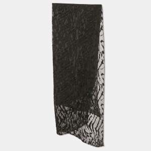 Pre Owned Jimmy Choo Black patterned Crushed Silk Scarf