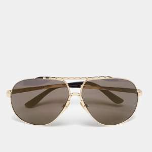 Jimmy Choo Gold Tone/ Grey Benny Aviator Sunglasses