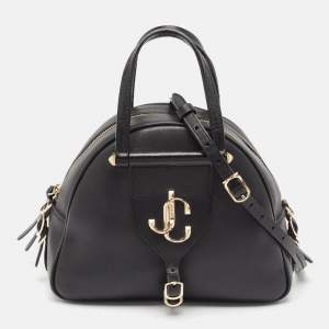 Jimmy Choo Black Leather Small Varenne Bowler Bag