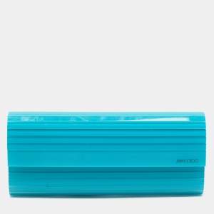 Jimmy Choo Teal Blue Acrylic Sweetie Clutch