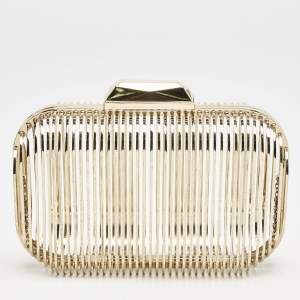 Jimmy Choo Gold Metal Cage Clutch