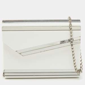 Jimmy Choo White Acrylic Perspex Candy Chain Clutch