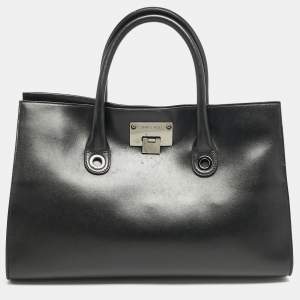 Jimmy Choo Black Leather Riley Tote