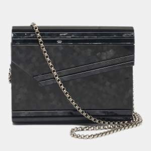 Pre Owned Jimmy Choo Black Acrylic Candy Chain Clutch Bag