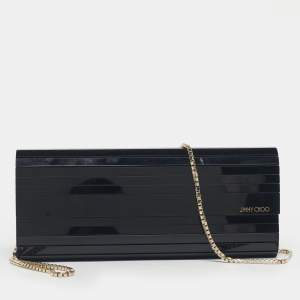 Pre Owned Jimmy Choo Black Acrylic Sweetie Chain Clutch