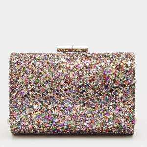 Pre Owned Jimmy Choo Multicolor Glitter Fabric Mini Tube Clutch