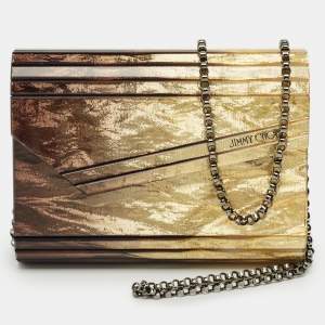 Pre Owned Jimmy Choo Acrylic and Leather Degrade Crinkled Candy Chain Clutch