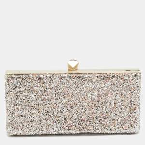 Pre Owned حقيبة كلتش جيمي تشو سلسلة جليتر وردية سيليست