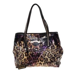 Pre Owned Jimmy Choo Multicolor Printed Glazed Canvas Scarlet Tote