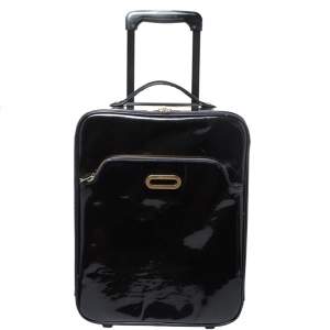 حقيبة سفر جيمي تشو ترنس جلد لامعة سوداء