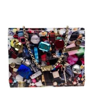 مملوكة مسبقًا Jimmy Choo Multicolor Acrylic Candy Embellished Chain Clutch