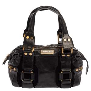 Pre Owned Jimmy Choo Black Leather Malena Satchel