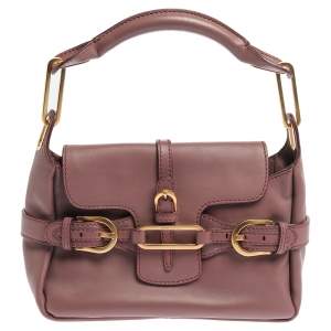 مملوكة مسبقًا Jimmy Choo Dusty Grape Leather Tulita Shoulder Bag