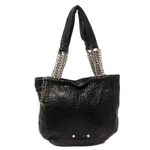 مملوكة مسبقًا Jimmy Choo Black Pebbled Leather Large Nica Tote