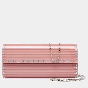 Pre Owned Jimmy Choo Pink Acrylic Sweetie Chain Clutch