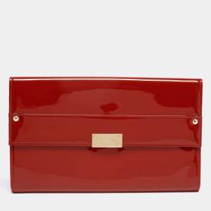Pre Owned Jimmy Choo Brique Patent Leather Reese Clutch