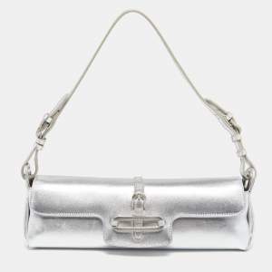 مملوكة مسبقًا حقيبة كلتش جيمي تشو توليتا جلد فضي