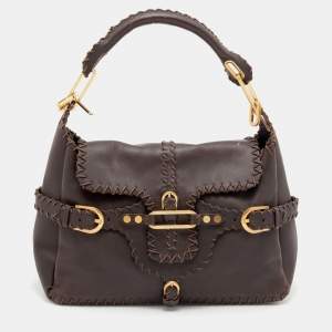 Jimmy Choo Brown Leather Tulita Shoulder Bag